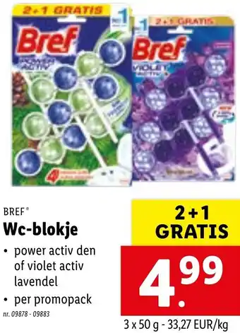 Lidl BREF Wc-blokje 3x50g aanbieding