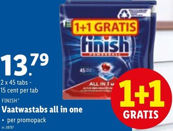 Lidl FINISH Vaatwastabs all in one aanbieding