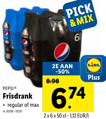 Lidl PEPSI Frisdrank aanbieding