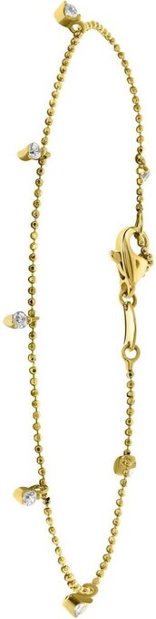 Lucardi dames armband bedels met zirkonia - 14 karaat goud - armband - cadeau - 19 cm - geelgoud