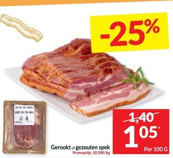 Gerookt of gezouten spek 100 g