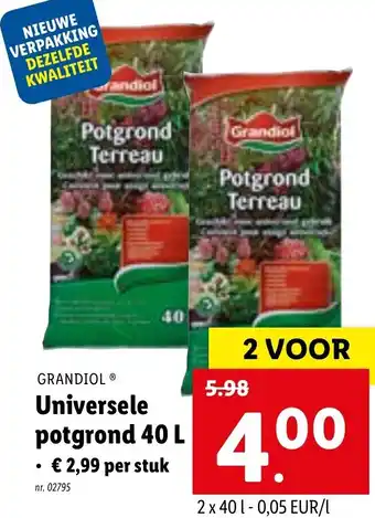 Lidl GRANDIOL Universele porgrond 40 L aanbieding