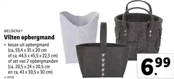 Lidl MELINERA Vilten opbergmand aanbieding