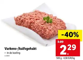 Lidl Varkens-/kalfsgehakt 500g aanbieding