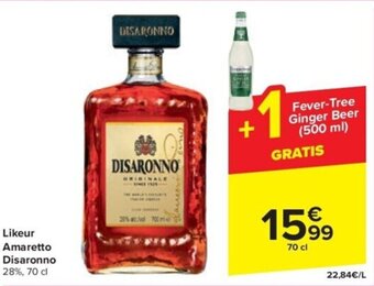 Carrefour Likeur Amaretto Disaronno 28%, 70 cl aanbieding