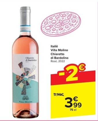 Carrefour Italië Villa Molino Chiaretto di Bardolino Rosé, 2022 75 cl aanbieding
