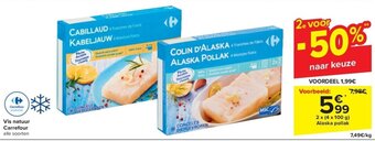 Carrefour Vis natuur Carrefour 2 x (4 x 100g) aanbieding