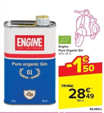 Carrefour Engine Pure Organic Gin 42%, 50 cl aanbieding