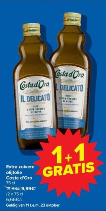 Extra zuivere olijfolie Costa d'Oro 2 x 75cl