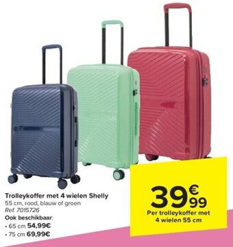 Trolleykoffer met 4 wielen Shelly 55 cm