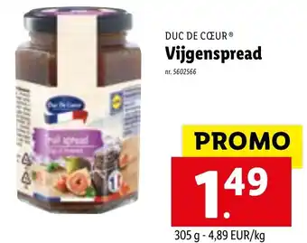 Lidl DUC DE COEUR Vijgenspread 305g aanbieding