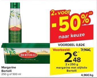 Carrefour Margarine Bertolli 2 x 250 g aanbieding