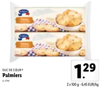 Lidl DUC DE COEUR Palmiers 2x100g aanbieding