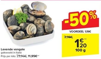 Carrefour Levende vongole 100 Aanbiedingen geldig in je Hypermarkten Carrefour aanbieding