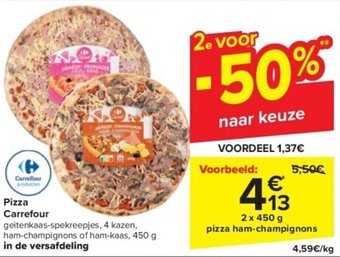 Carrefour Pizza Carrefour 2 x 450 g aanbieding