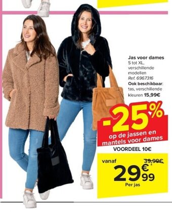 Carrefour Jas voor dames S tot XL aanbieding
