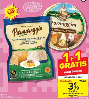 Carrefour Gamma Parmareggio 2 x 60 g aanbieding