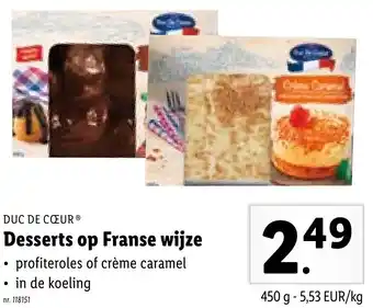 Lidl DUC DE COEUR Dessets op franse wijze 450g aanbieding