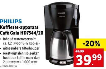 Lidl PHILIPS Koffiezet-apparaat cafe gaia HD7544/20 aanbieding