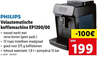 Lidl PHILIPS Volautomatische koffiemachine EP1200/00 aanbieding