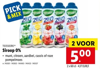 Lidl TEISSEIRE Siroop 0% aanbieding