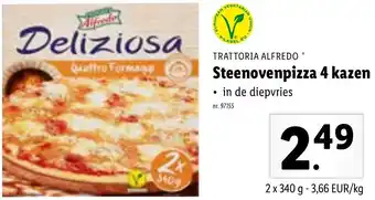 Lidl TRATTORIA ALFREDO Steenovenpizza 4 kazen 2x340g aanbieding