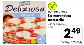 Lidl TRATTORIA ALFREDO Steenovenpizza mozzarella 2x335g aanbieding