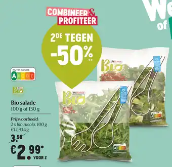 Delhaize Bio salade aanbieding