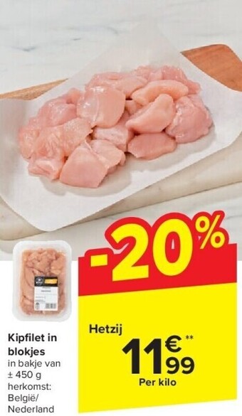 Carrefour Kipfi let in blokjes aanbieding