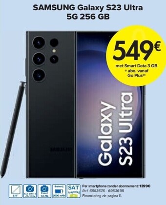 Carrefour Samsung galaxy s23 ultra 5g 256 gb aanbieding