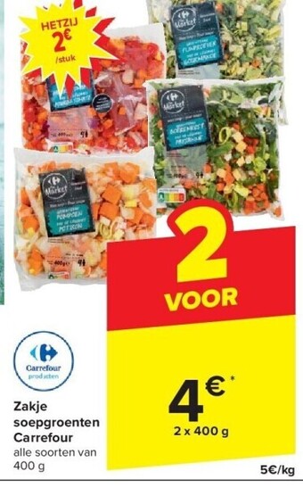Carrefour Zakje soepgroenten carrefour aanbieding