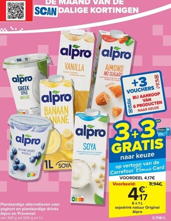 Carrefour Plantaardige alternatieven voor yoghurt en plantaardige drinks alpro en provamel aanbieding