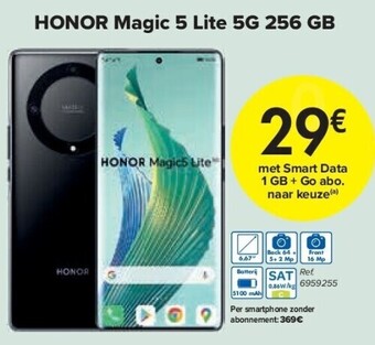 Carrefour Honor magic 5 lite 5g 256 gb aanbieding