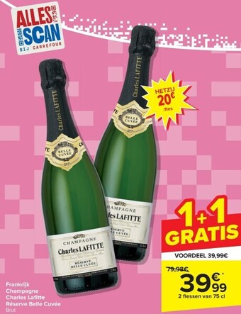Carrefour Frankrijk champagne charles lafi tte réserve belle cuvée aanbieding