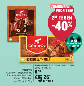 Delhaize Pralines Cote d'Or aanbieding