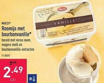 ALDI Roomijs met bourbonvanille aanbieding