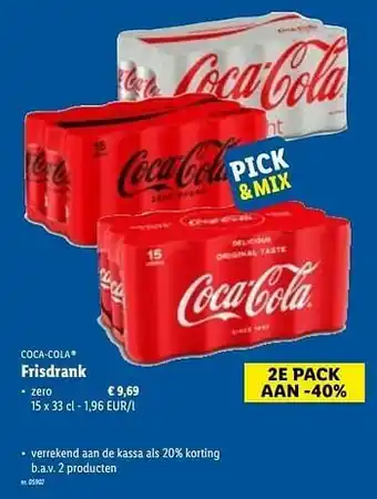 Lidl Coca Cola Frisdrank zero aanbieding