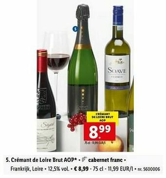 Lidl Crémant de loire brut aop aanbieding