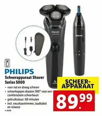 Lidl Philips scheerapparaat shaver series 5000 aanbieding