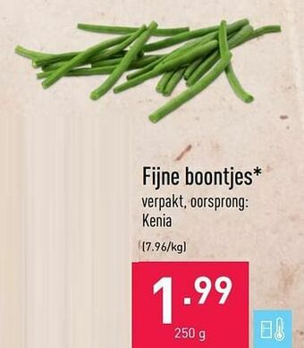 ALDI Fijne boontjes aanbieding