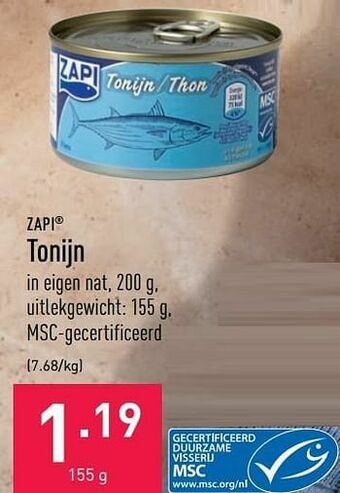 ALDI Tonijn aanbieding