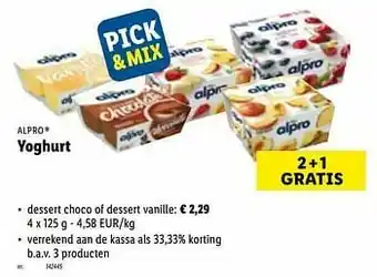 Lidl Yoghurt dessert choco of dessert vanille aanbieding