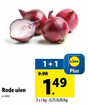 Lidl Rode uien aanbieding