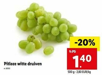 Lidl Pitloze witte druiven aanbieding