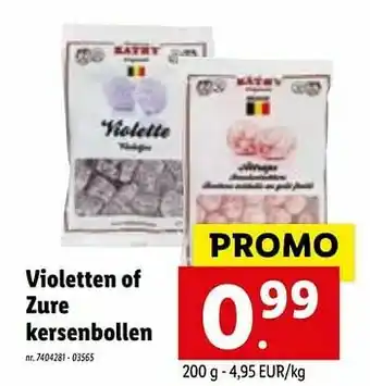 Violetten of zure kersenbollen