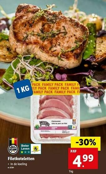 Lidl Filetkoteletten aanbieding