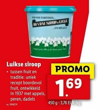 Lidl Luikse siroop aanbieding