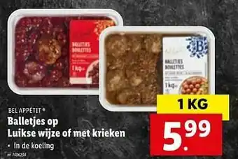 Lidl Balletjes op luikse wijze of met krieken aanbieding