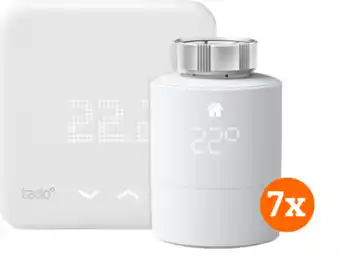 Coolblue Tado draadloze slimme thermostaat v3+ startpakket + 7 radiatorknoppen aanbieding