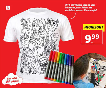 Lidl Inkleurbare t-shirt aanbieding